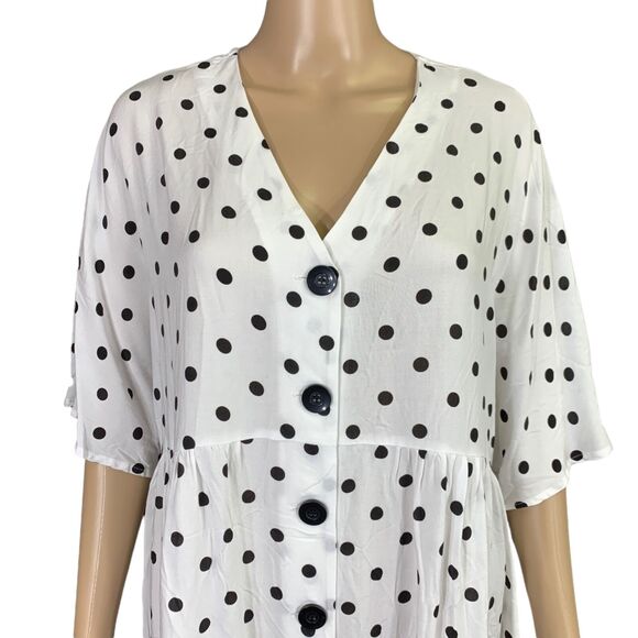 ASOS Womens Shirt Dress Maternity Nursing Polka Dot Button Down Relaxed Fit Sz 8 - Picture 5 of 11
